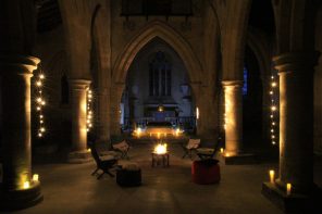 Champing at All Saints Church, Aldwincle, Northamptonshire