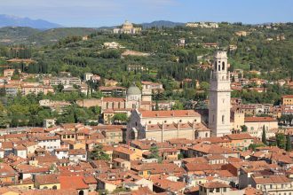 View of Verona from Lamberti Tower, Italy