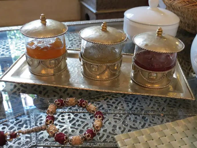 Breakfast at luxury Marrakech Riad Assakina