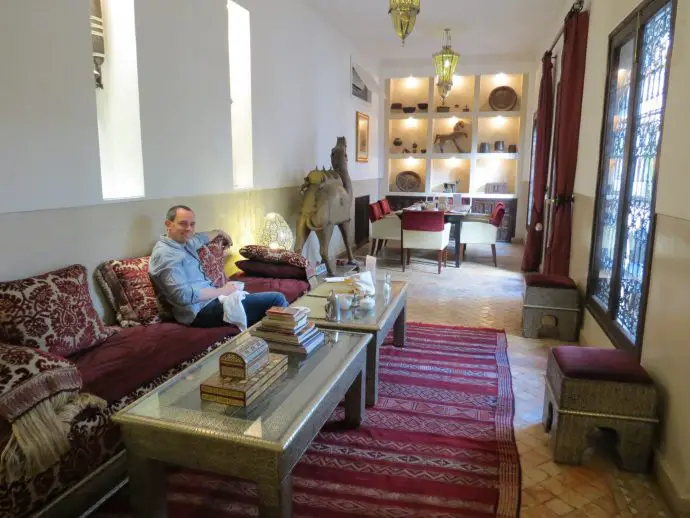 Marrakech in winter - The Salon at luxury Marrakech Riad Assakina