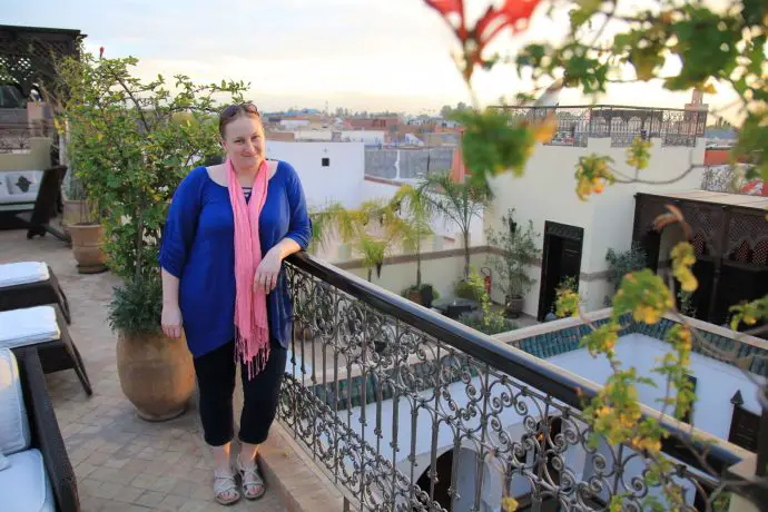 My favourite spot on the roof terrace at luxury Marrakech Riad Assakina