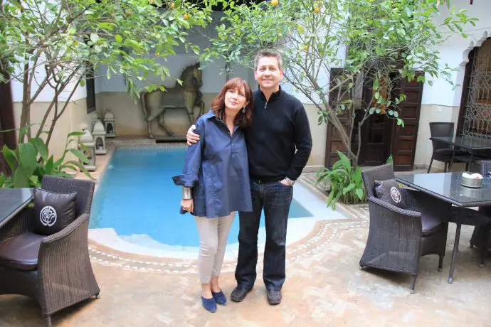 Grant Powell and Michele Provost, owners of luxury Marrakech Riad Assakina
