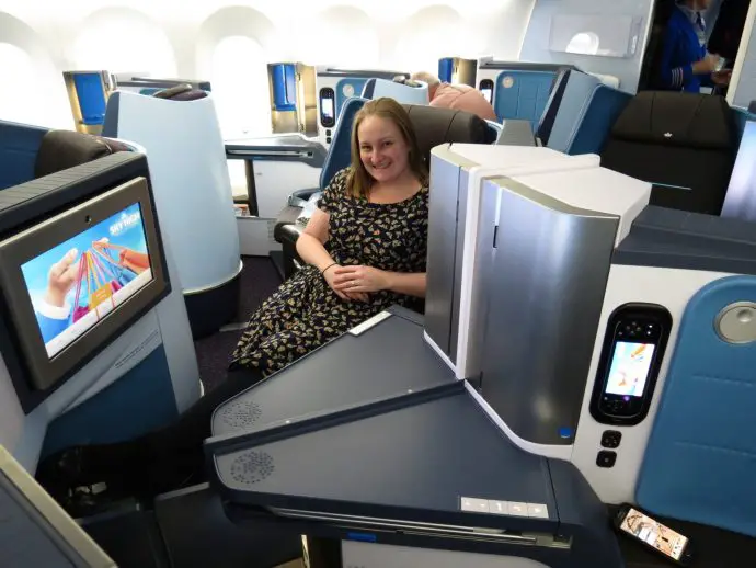 KLM dreamliner business class from Amsterdam to Rio de Janerio, Brazil