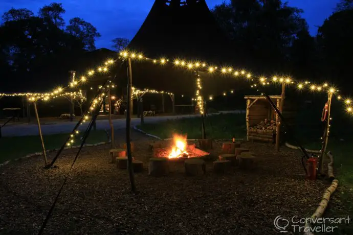 Fire pit at the North Star Club, Sancton, East Yorkshire