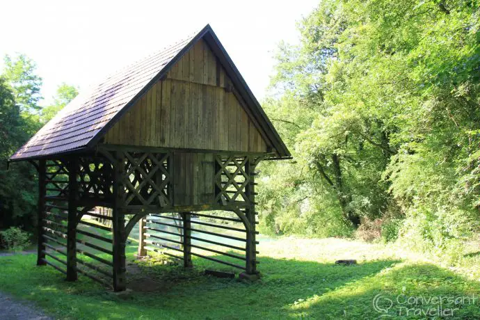 Hay rack at the source of the River Krupa, Bela Krajina, Slovenia