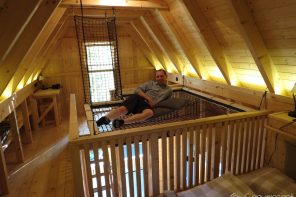 Sleeping in a tree house at Garden Village Bled, Slovenia