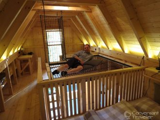 Sleeping in a tree house at Garden Village Bled, Slovenia