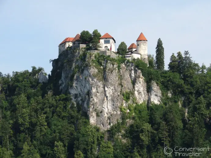 24 hours in Bled, looking up at Bled Castle, Slovenia