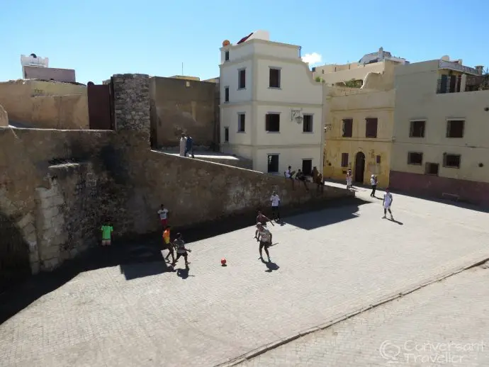 Football match in El Jadida old town