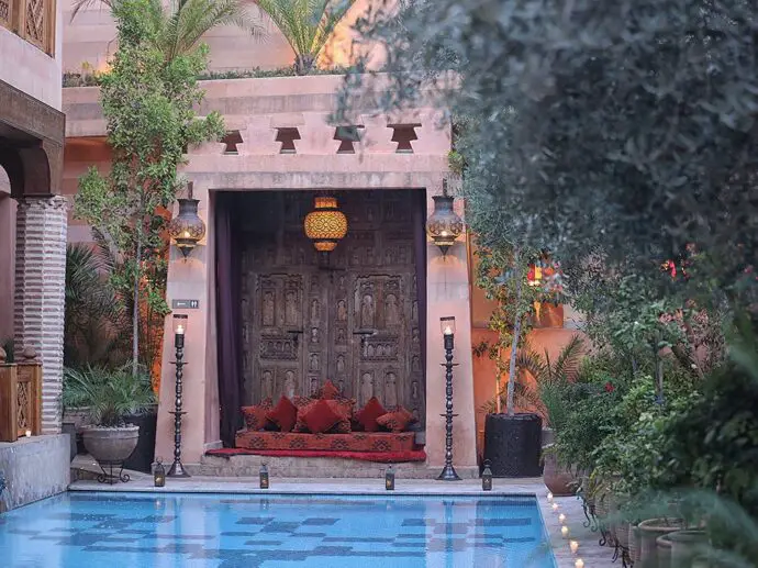 Marrakech in winter - the pool at La Maison Arabe Hotel