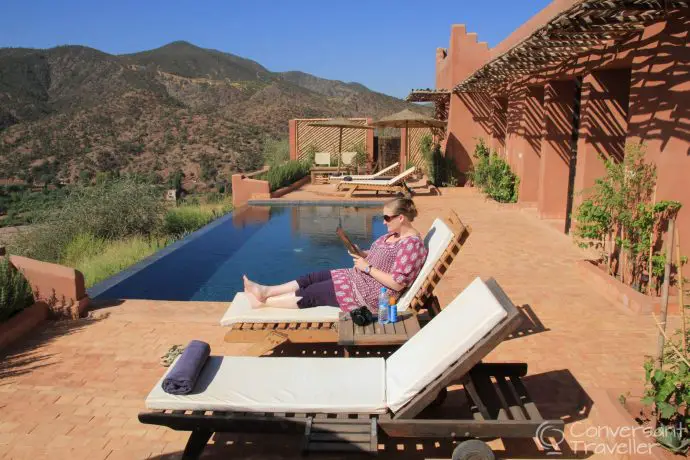 Pool suite terrace at Kasbah Bab Ourika