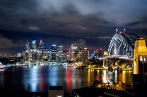 Sydney harbour at night