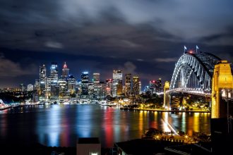 Sydney harbour at night