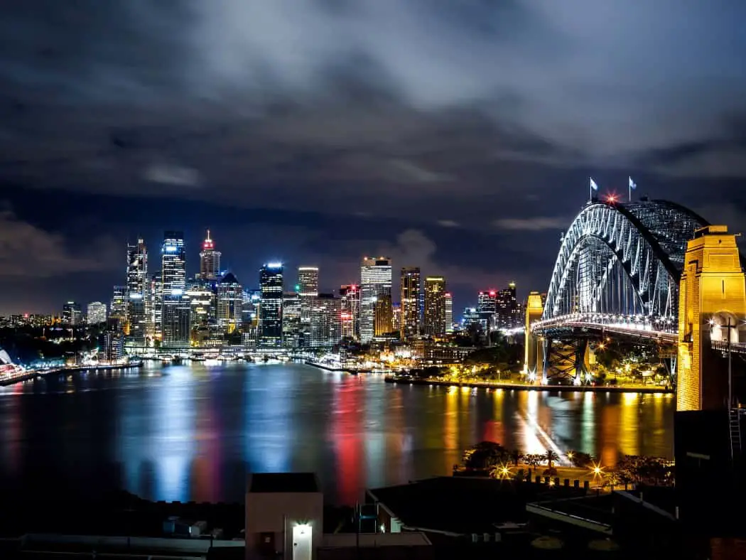 Sydney harbour at night