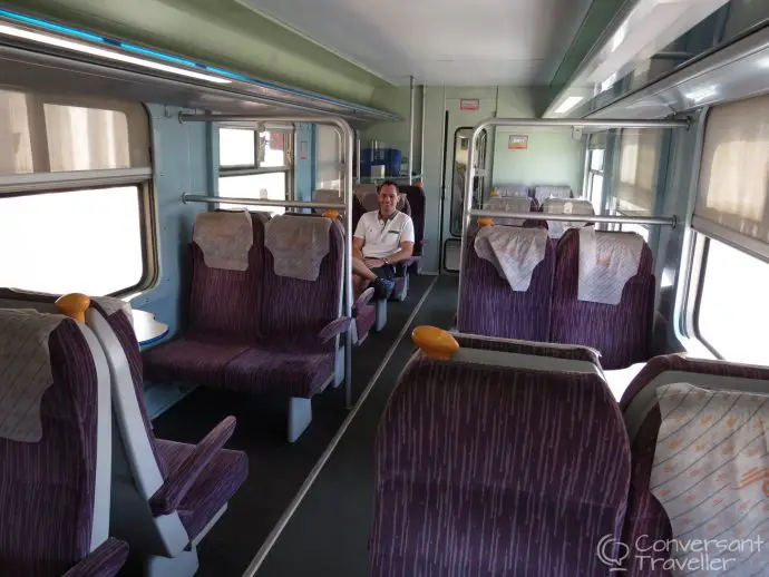 1st class train between El Jadida and Casablanca, Morocco