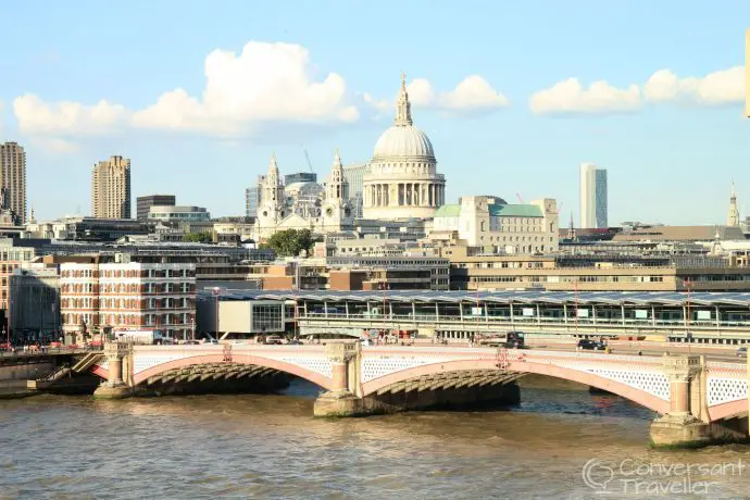 View from Mondrian Sea Containers Hotel on the South Bank, London