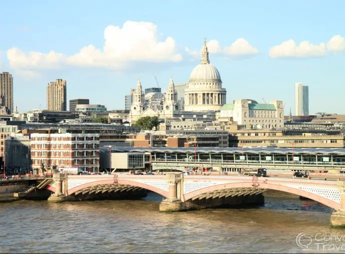 View from Mondrian Sea Containers Hotel on the South Bank, London