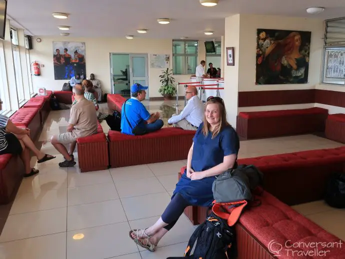 Air Kenya check in desk, departure lounge and gate at Wilson Airport, Nairobi