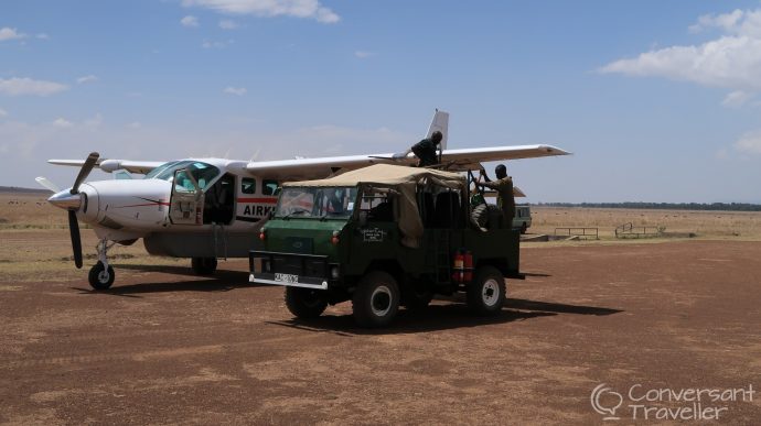 Air Kenya internal flight to Masai Mara, and Saruni Mara luxury lodge, Kenya