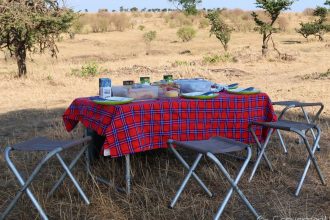 Saruni Mara luxury lodge - bush breakfast in Mara North Conservancy, Kenya