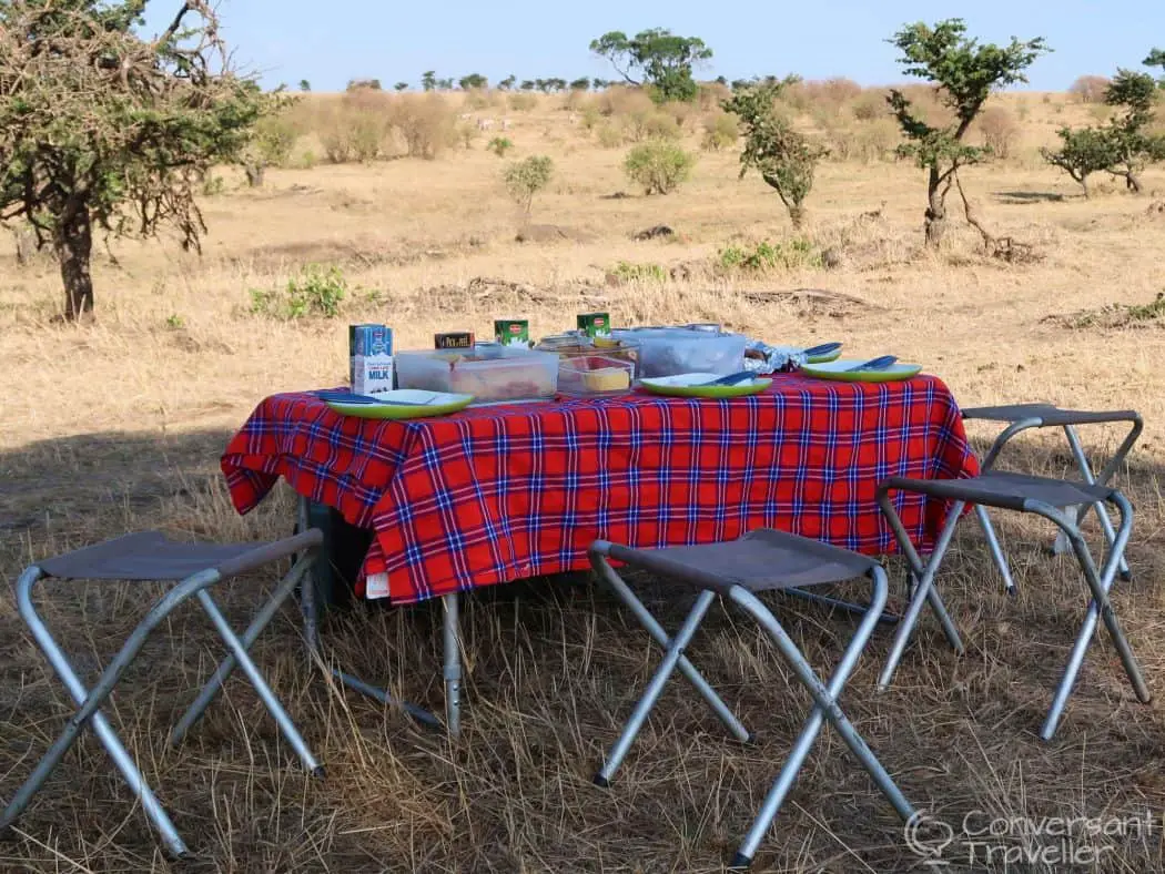 Saruni Mara luxury lodge - bush breakfast in Mara North Conservancy, Kenya