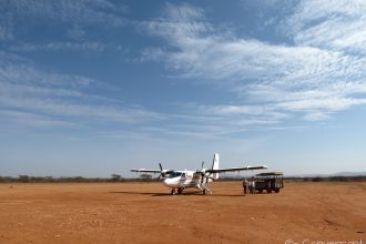 Saruni Samburu luxury lodge - Air Kenya at Kalama airstrip, Kalama Conservancy