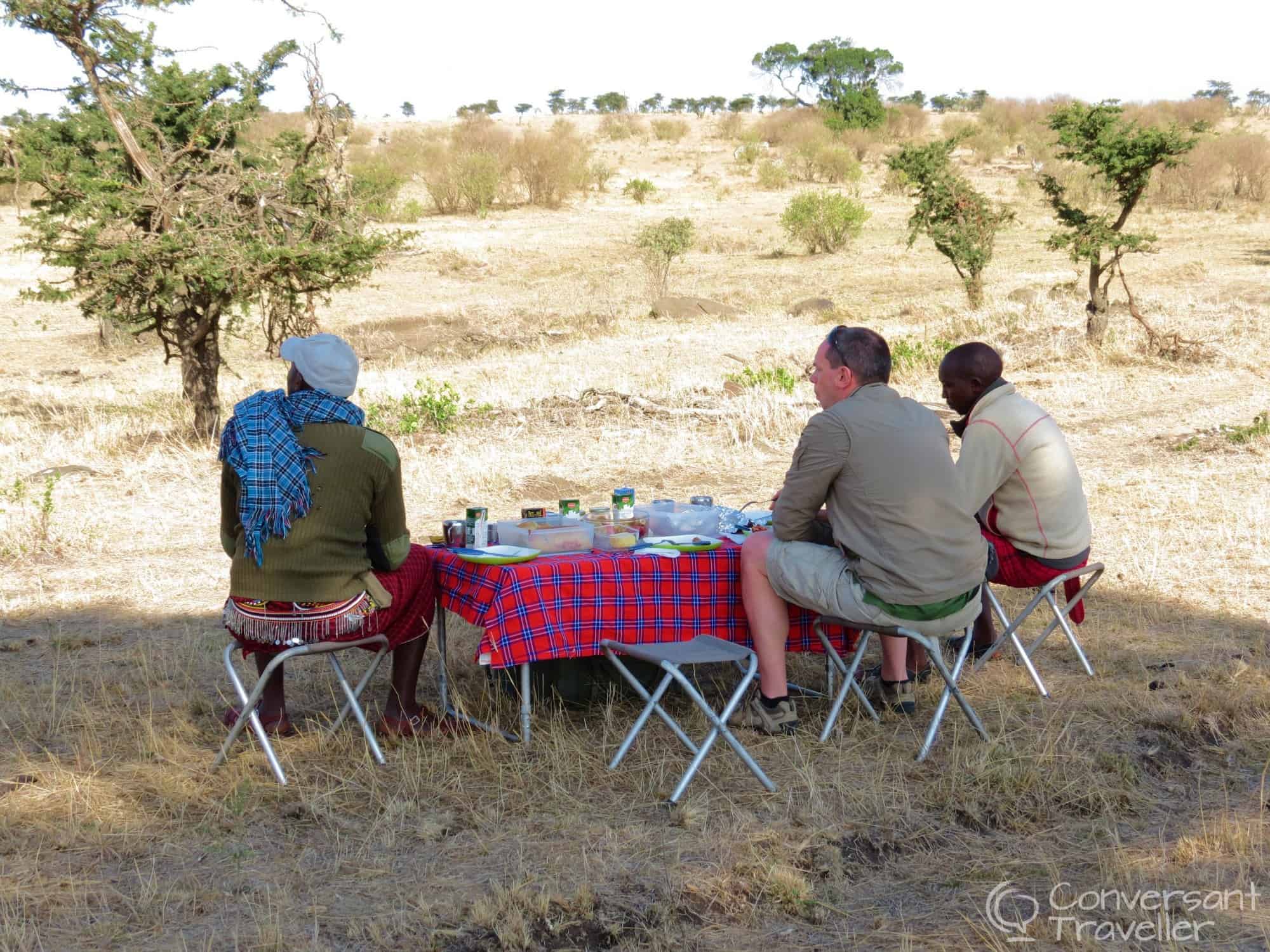 Saruni Mara luxury lodge - bush breakfast in Mara North Conservancy, Kenya