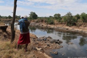 Masai guide Lemeria at the Mara River, Saruni Mara, Kenya