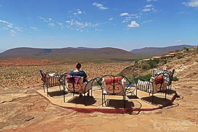 The fire circle at Kudu House, the main lodge at Saruni Samburu luxury lodge Kenya