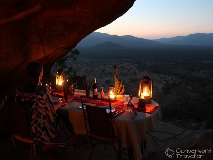 Romantic private dining at villa 5 Saruni Samburu luxury lodge kenya