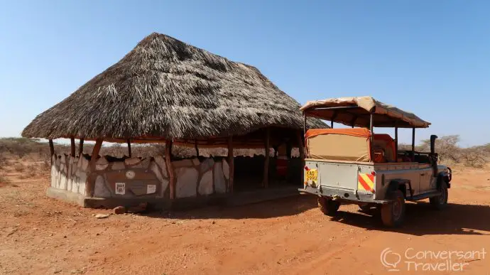 Air Kenya flight review - the waiting room at the Kalama airstrip (Samburu)