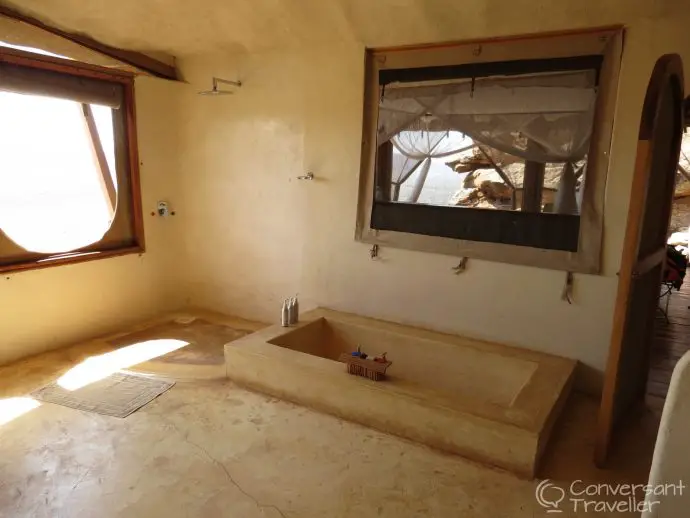 Bathroom at Villa 5 honeymoon suite at Saruni Samburu Luxury lodge Kenya