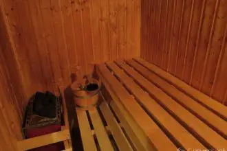 The sauna at the White Tower of Taymouth Castle, luxury Scotland self catering retreat