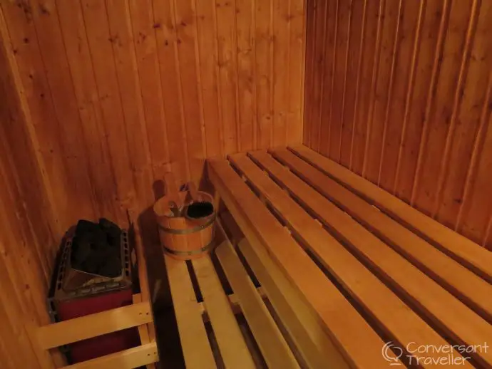 The sauna at the White Tower of Taymouth Castle, luxury Scotland self catering retreat