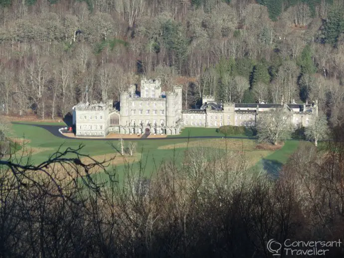 View of Taymouth Castle from luxury Scottish retreat The White Tower