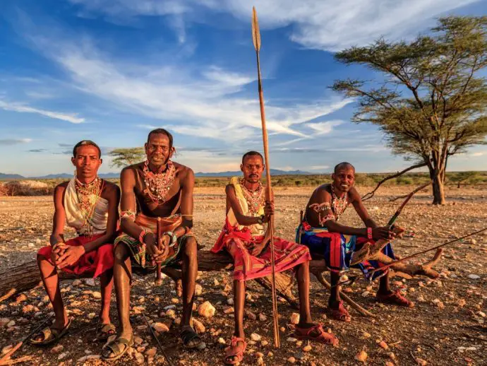 Samburu warrior tribesmen, Kenya