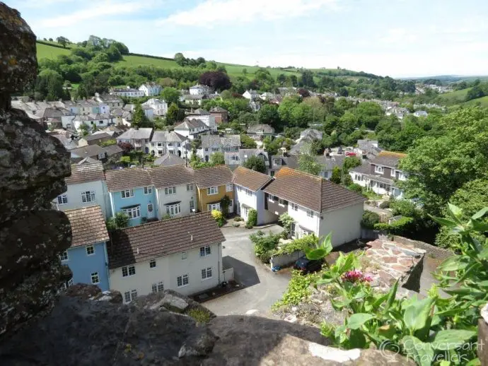 Things to do in Totnes - view of the town from Totnes Castle