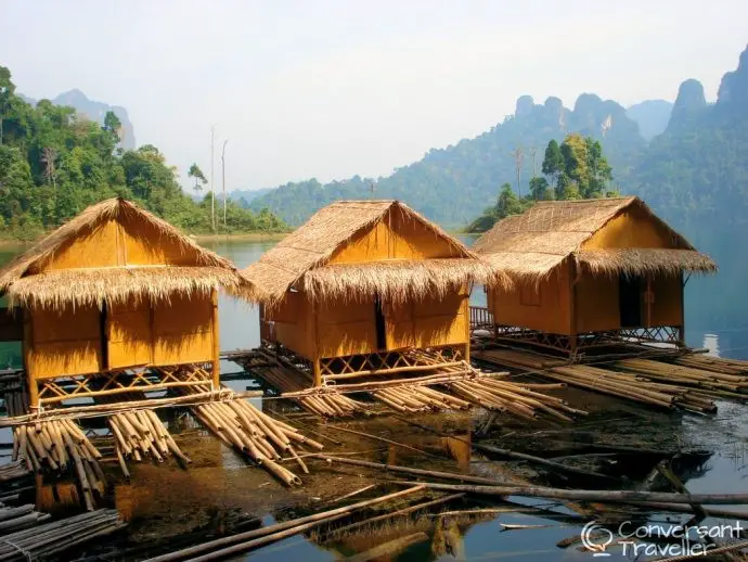 Cheow Lan Lake floating raft houses, Koh Sok National Park, Thailand