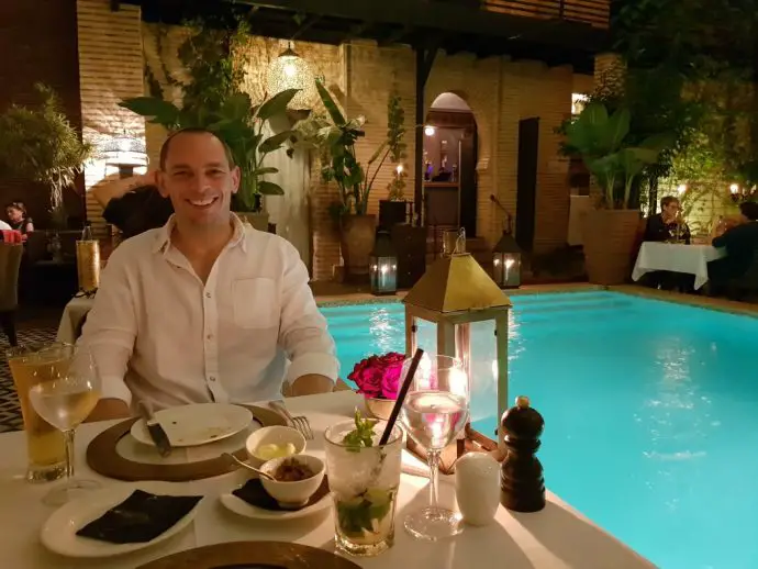 Dining at La Trattoria Restaurant, Marrakech