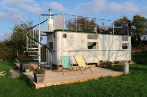 Warwick Knight Caravan - quirky Gloucestershire Glamping Orchard