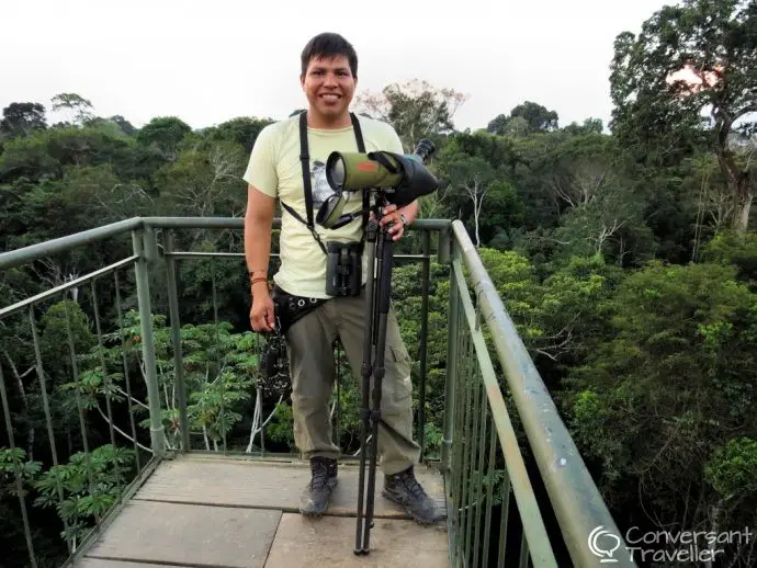 Our guide Jair (or 'Eddie') from Rainforest Expeditions, Tambopata, Peru