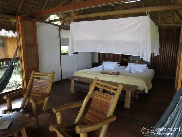 Inkaterra Reserva Amazonica jungle treehouse Tambopata Peru - a cabana bedroom at the lodge