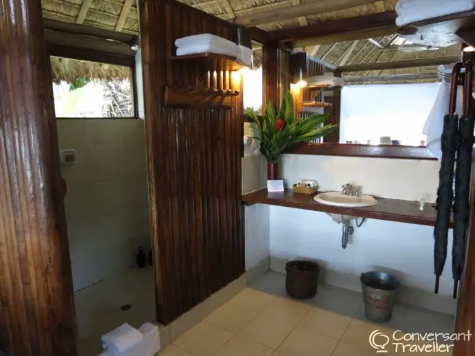 Inkaterra Reserva Amazonica jungle treehouse Tambopata Peru - a cabana bedroom bathroom at the lodge