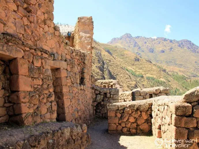 Visiting the Pisac ruins in the Sacred Valley near Cusco Peru