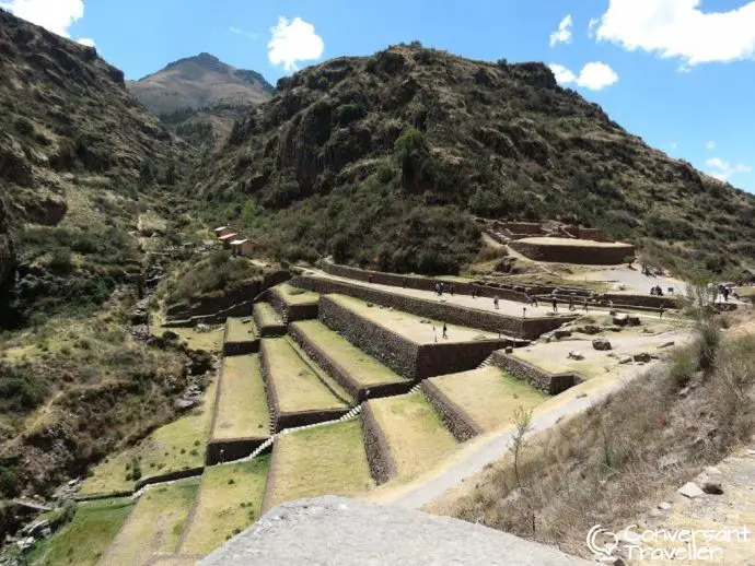 Visiting the Pisac ruins in the Sacred Valley near Cusco Peru