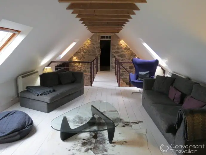 Aikwood Tower lounge - luxury self catering Scotland - in a peel tower near Selkirk in the Scottish Borders 
