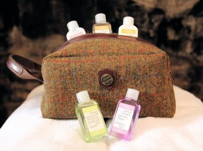 Attavanti - Bonfanti Harris Tweed Italian Leather Wash Bag