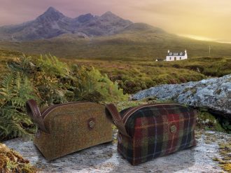 Attavanti - Bonfanti Harris Tweed Italian Leather Wash Bag