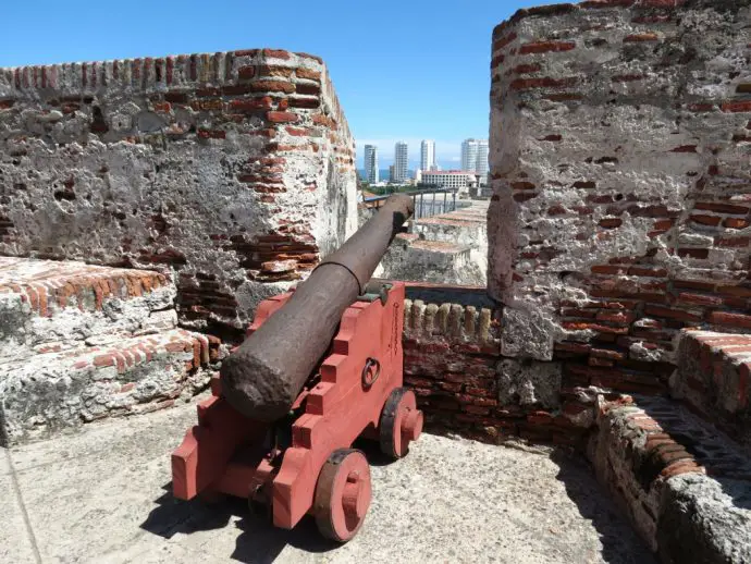 Gun turrets at Castillo de San Felipe - Things to see do in Cartagena de Indias