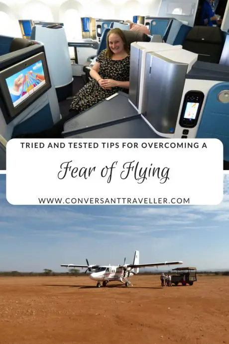 Top tried and tested tips for overcoming a fear of flying. Scared of flying, see if these ideas can help. #fearofflying #flying #flights #airtravel #businessclass